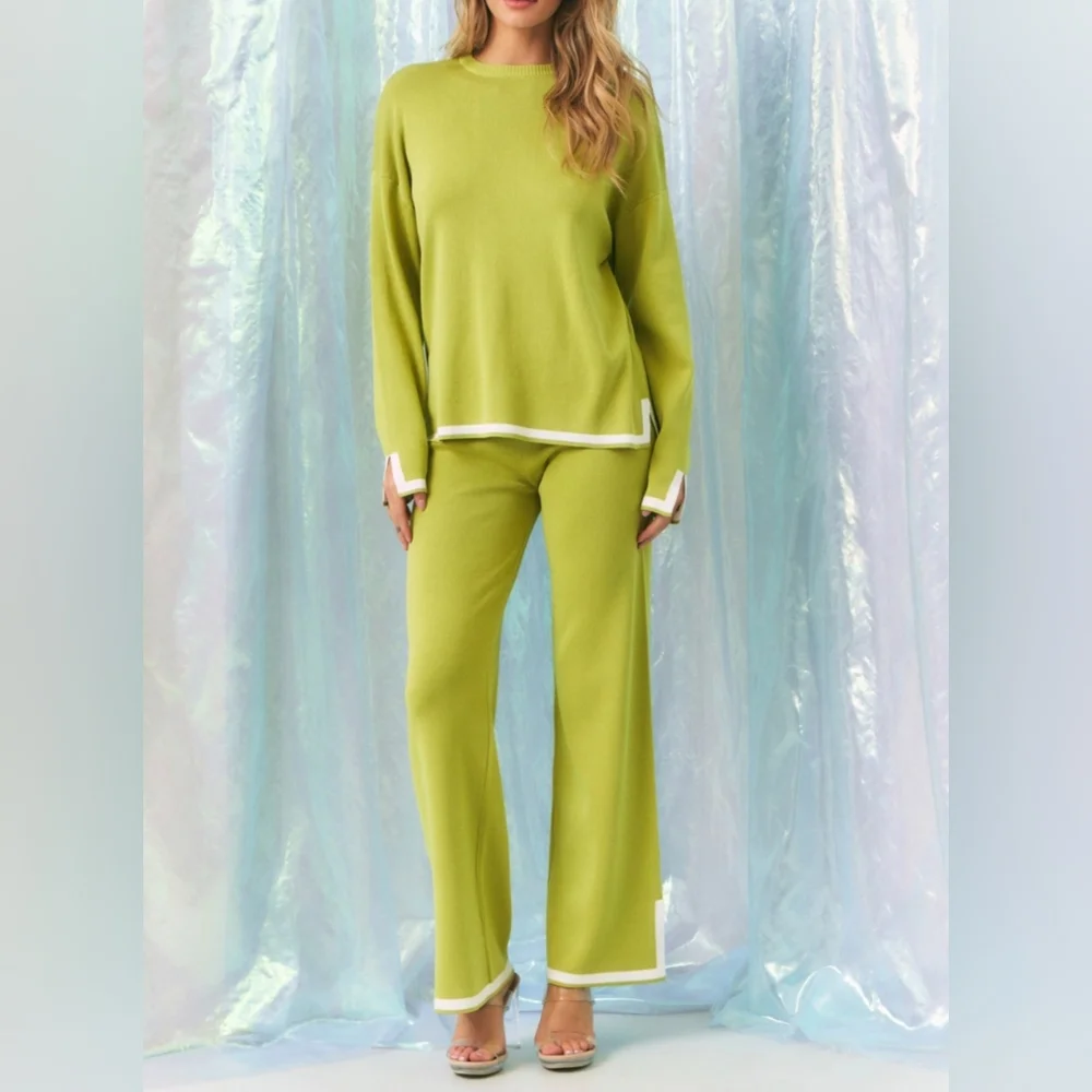 #47749 🛑S,M,L HIGH END Fabulous Knit Long Slv Top & Pants - Picture 5 of 8